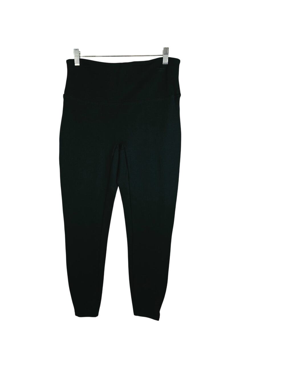 SPANX Ankle Length Ponte Leggings Jeggins Black Split Hem Stretch Women's L Tall